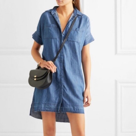 Madewell Denim Chambray Drop Hem Shirt Dress - Picture 5 of 8
